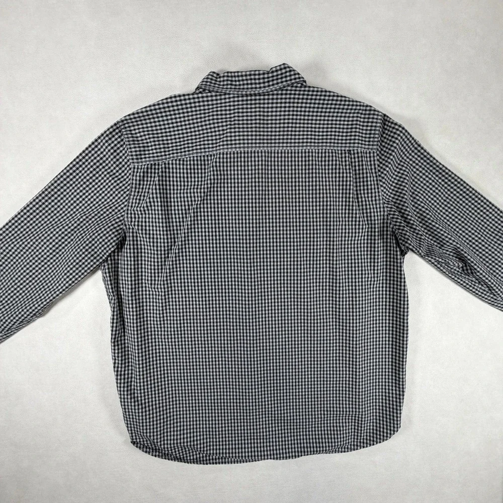 The North Face Mens XXL Gingham Check Long Sleeve Button Down Shirt Black White